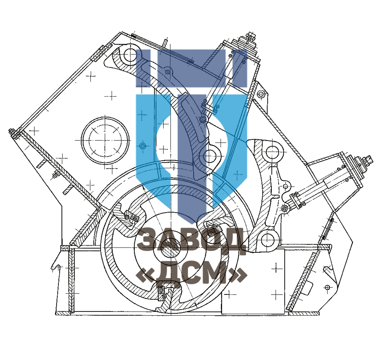 Чертеж роторной дробилки ДСМДР-75 (СМД-75)